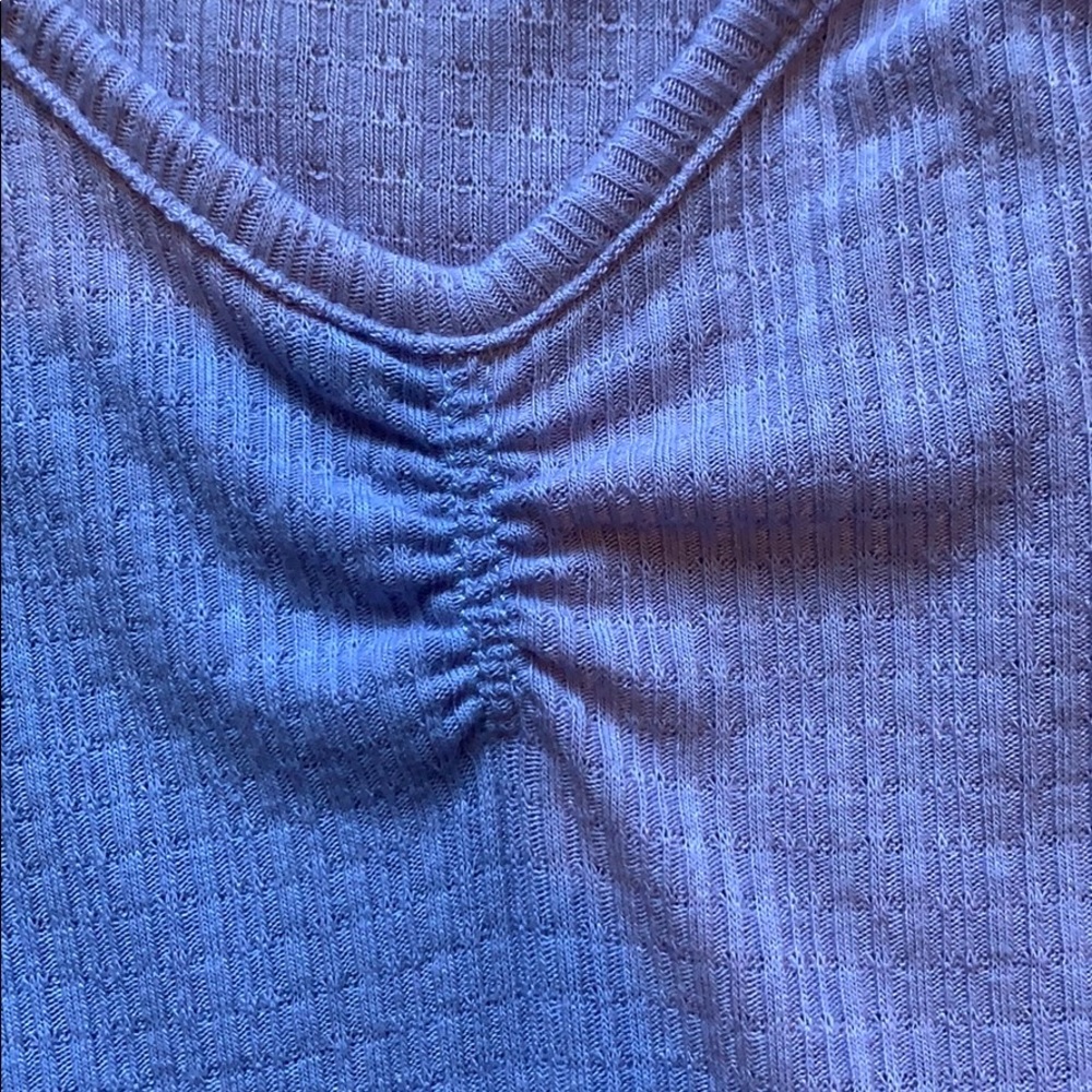 Light Blue Long Sleeve Rouched Top - Picture 4 of 4